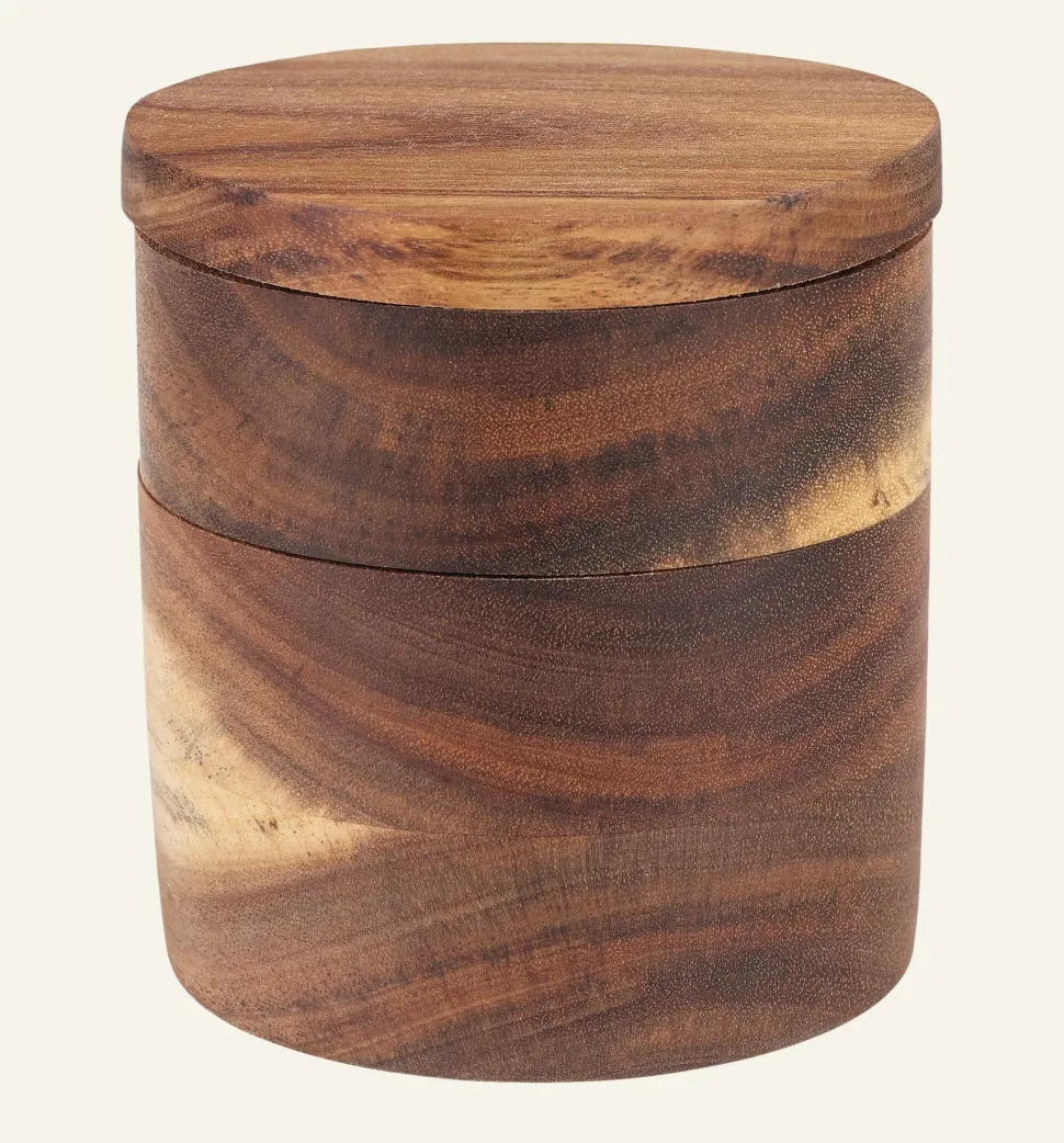 Acacia round laatikko luonnonväri