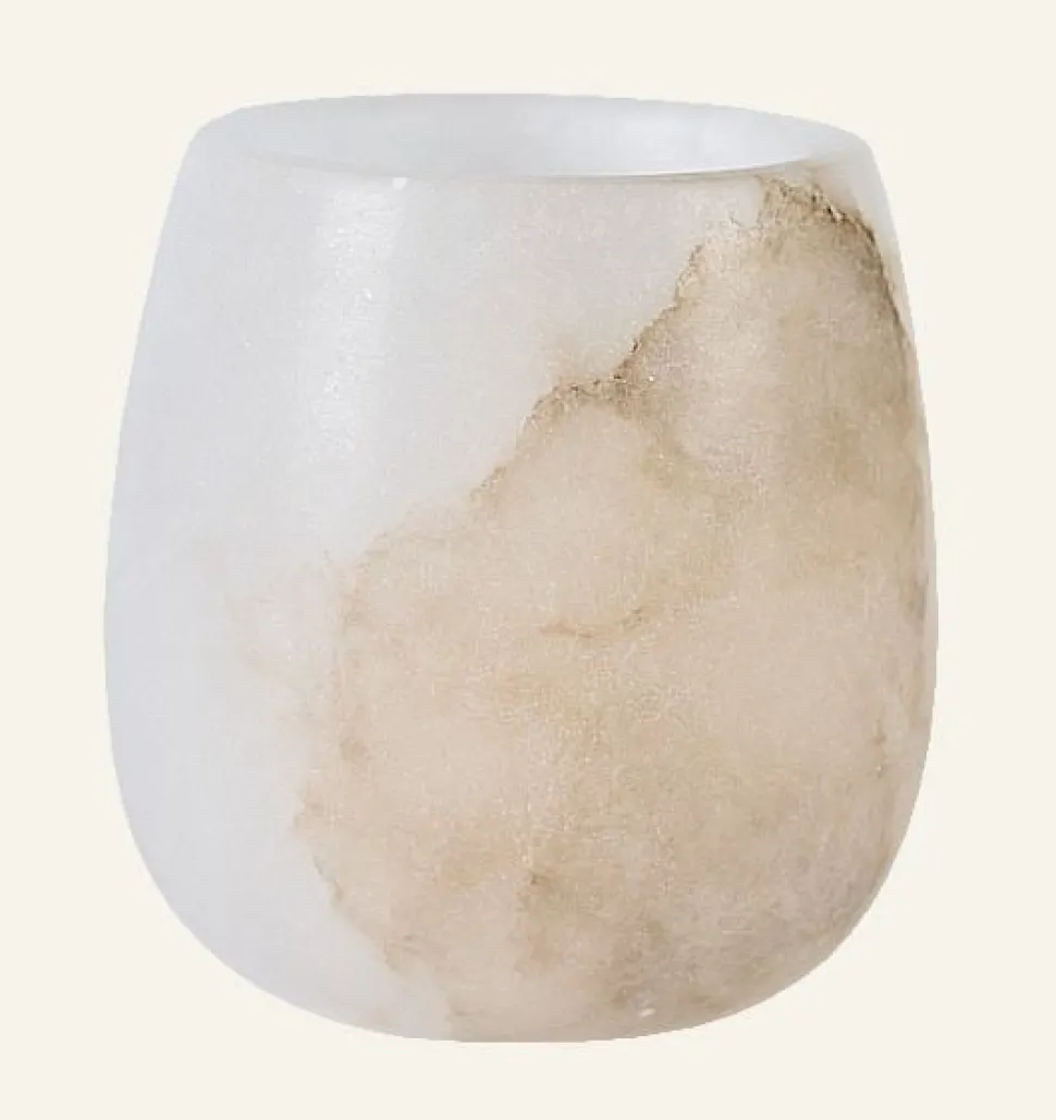 Alabaster oval kynttilälyhty luonnonvalkoinen