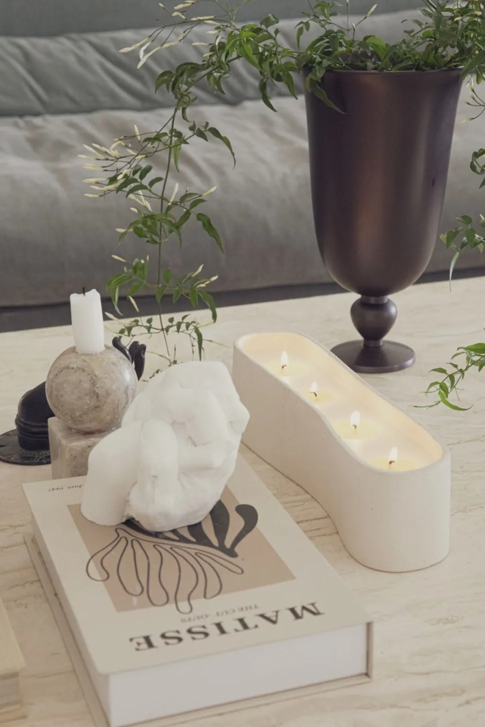 Atelier koristekynttilä beige
