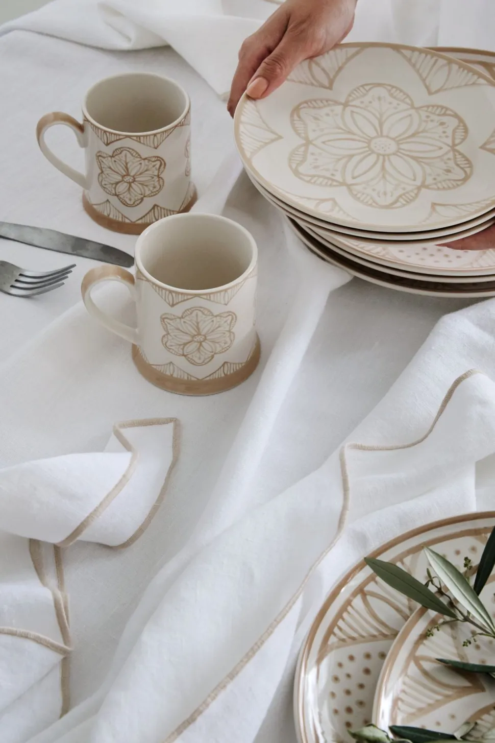 Atelier pellavaliina beige