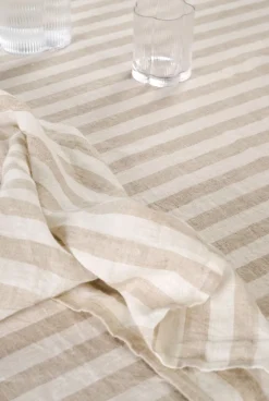 Atelier stripe pellavaliina beige
