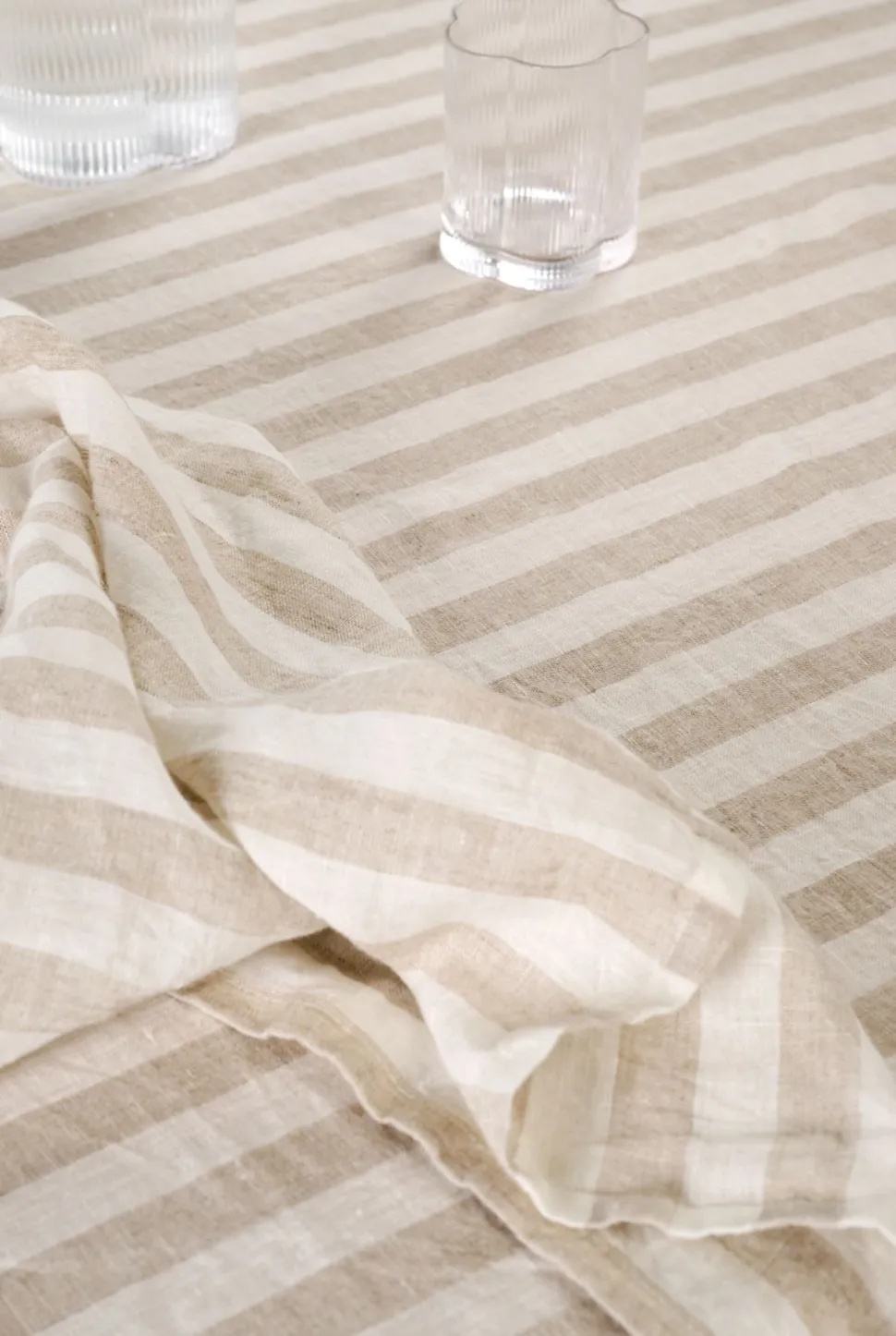 Atelier stripe pellavaliina beige