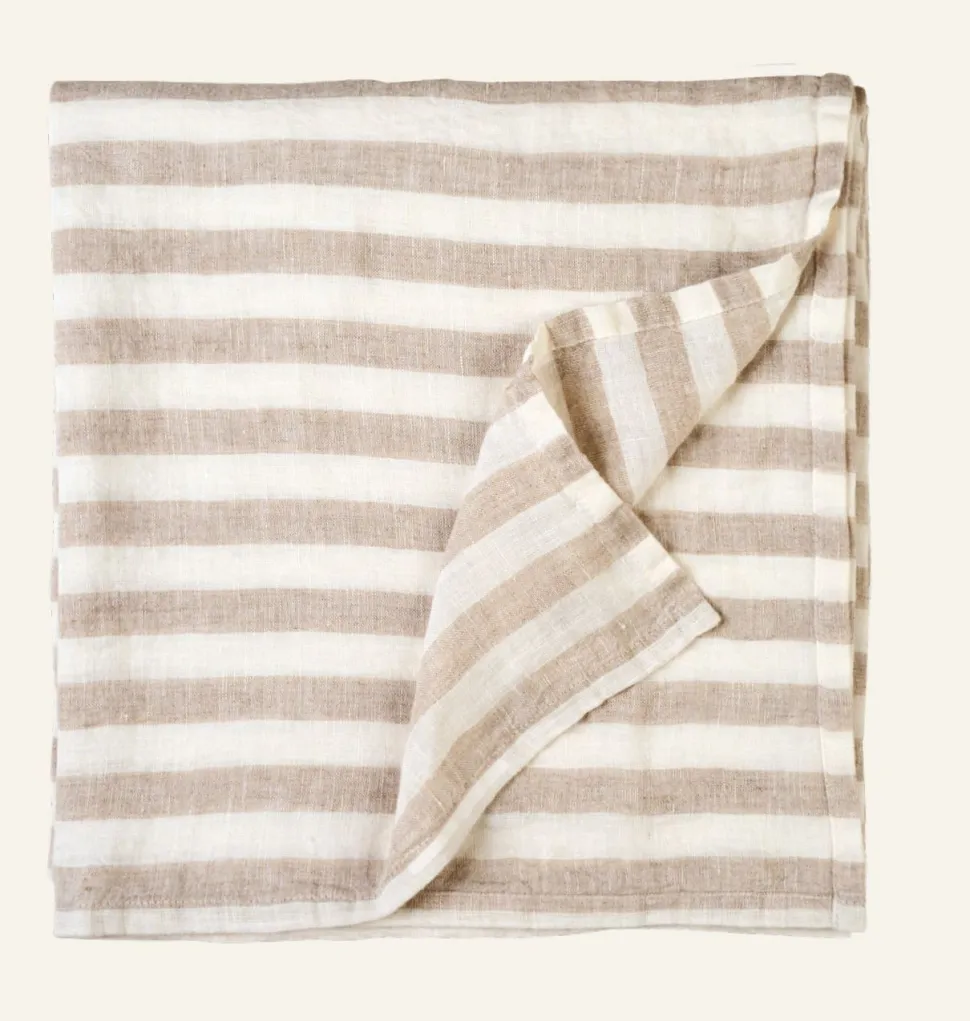 Atelier stripe pellavaliina beige
