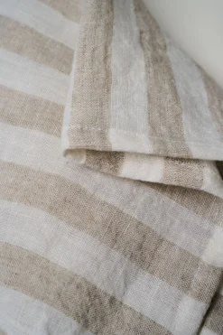 Atelier stripe pellavaservetti beige