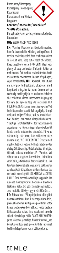Blackcurrant leaf vetiver tuoksuspray vaaleansininen