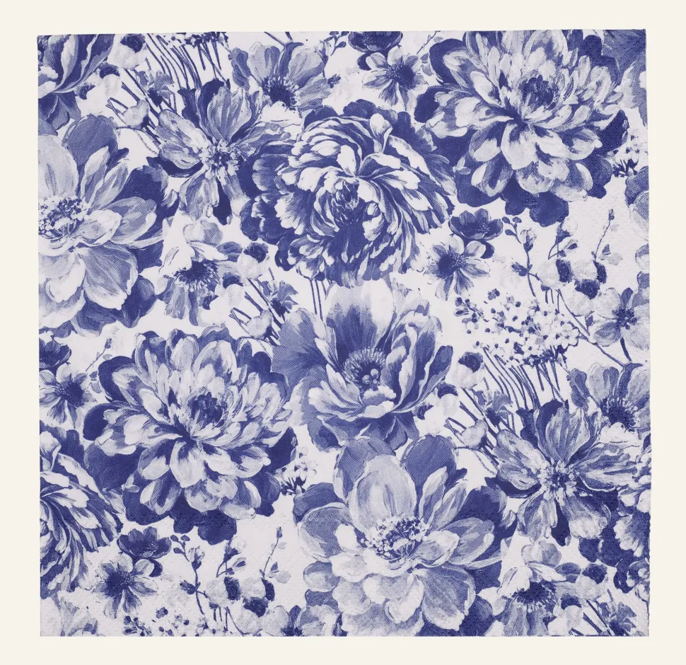 Blue flowers ruokaservetit sininen