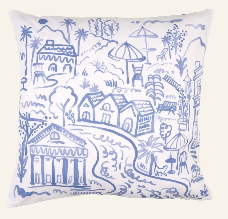 Blue village koristetyynynpäällinen moniväri/sininen