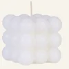 Bubble square koristekynttilä valkoinen