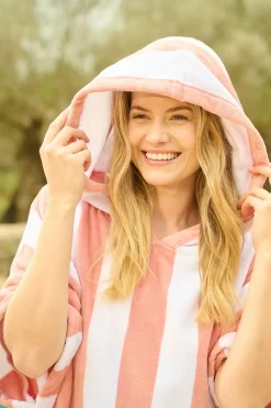 Cabana Stripe poncho moniväri/roosa