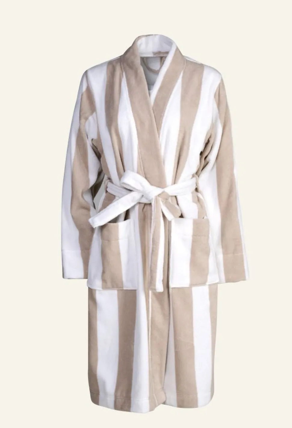 Cabin Stripe kylpytakki beige