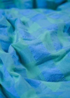 Charmy pussilakanasetti lankavärjättyä kreppipuuvillaa vihreä