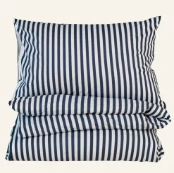 Classic stripe pussilakanasetti puuvillaa mariininsininen