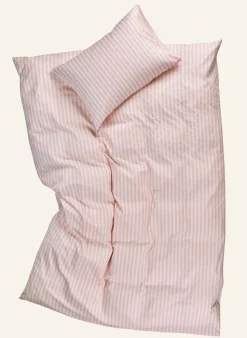 Classic stripe pussilakanasetti puuvillaa roosa