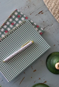 Clean check olives muistikirja A5 oliivinvihreä