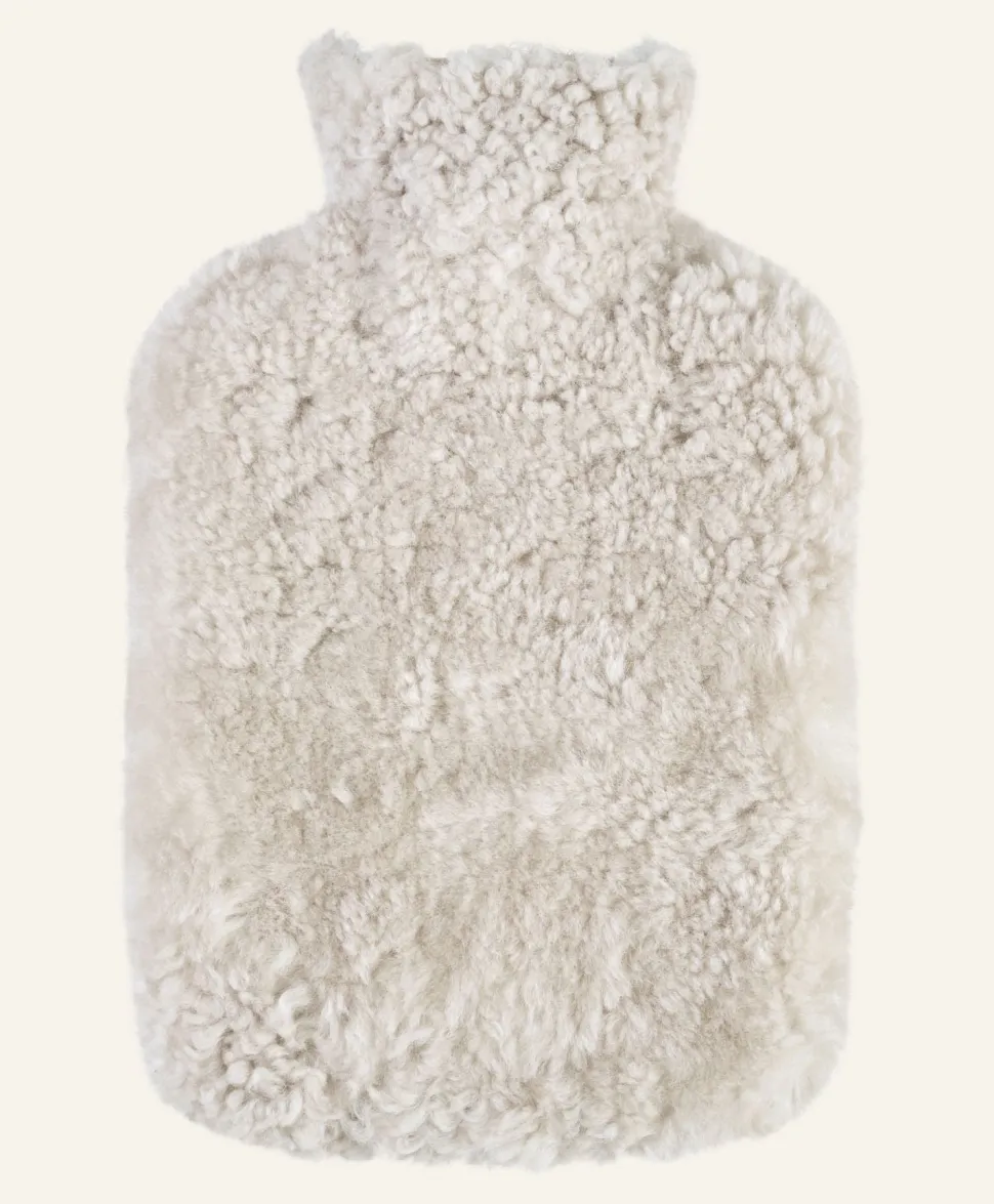 Curly wool kuumavesipullo beige