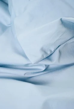 Eden stonewashed pussilakanasetti satiinipuuvillaa taivaansininen