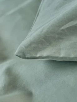 Eden stonewashed pussilakanasetti satiinipuuvillaa vaaleanvihreä