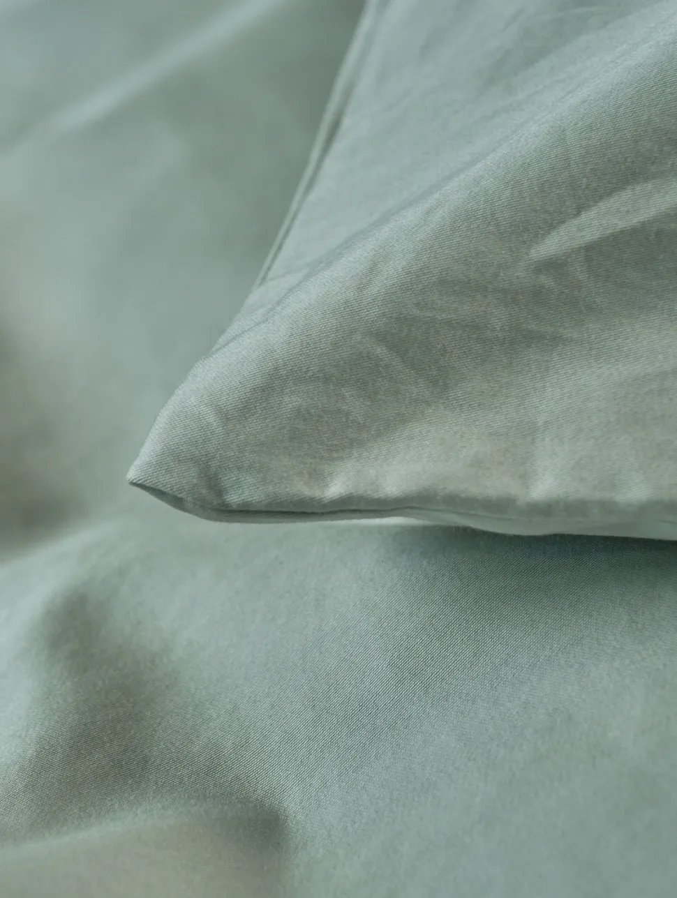 Eden stonewashed pussilakanasetti satiinipuuvillaa vaaleanvihreä