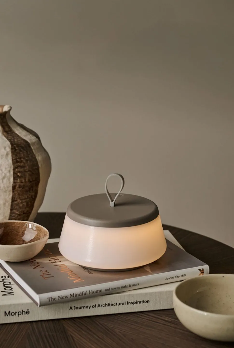 Elara LED-pöytälamppu harmaanruskea