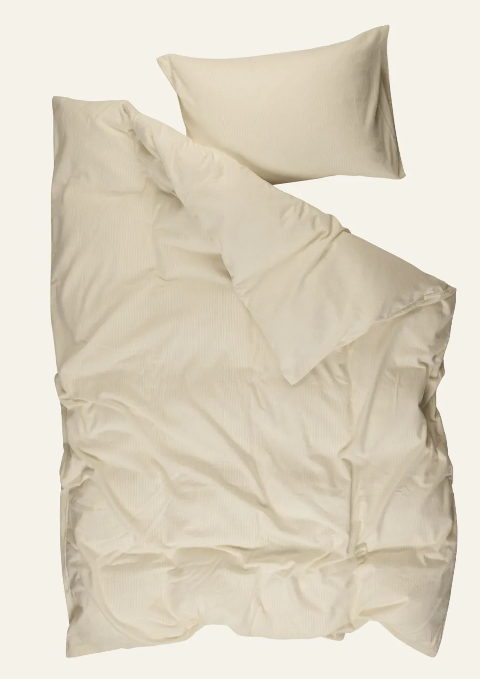 Flanellipussilakanasetti keltainen - 150x210 cm/50x60 cm