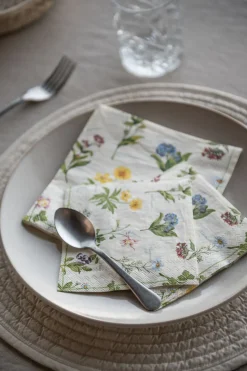 Floral paperiservetit moniväri