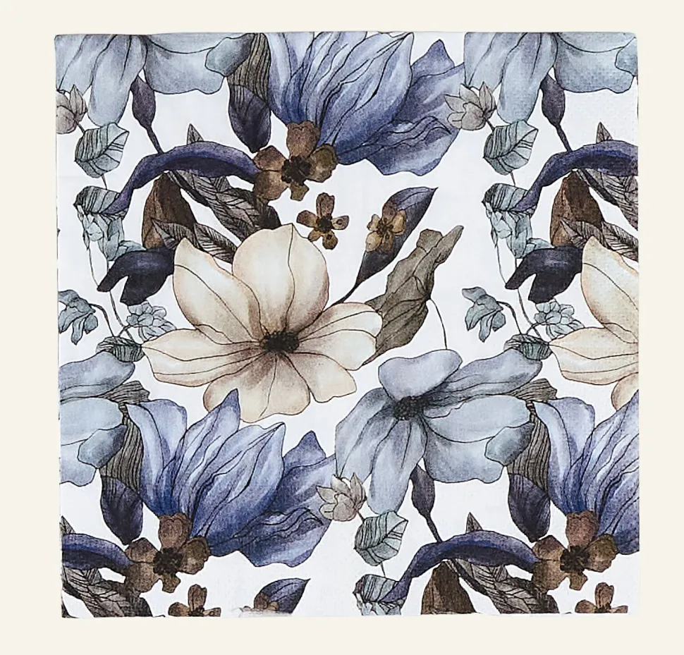 Flower Bloom paperiservetit sininen