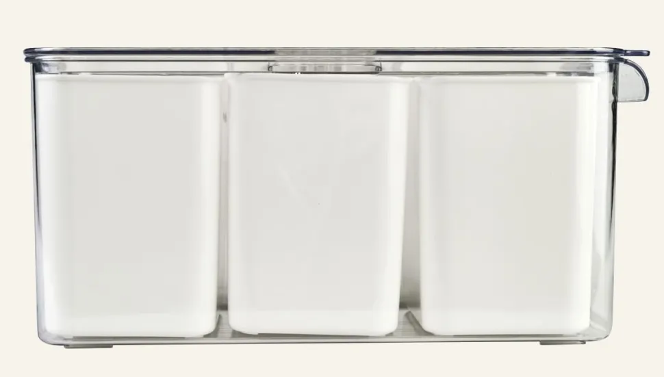 Fresh 3-cell säilytyslaatikko luonnonvalkoinen
