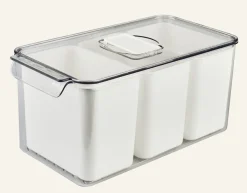 Fresh 3-cell säilytyslaatikko luonnonvalkoinen