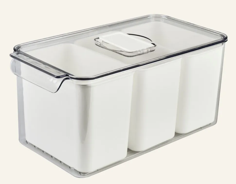 Fresh 3-cell säilytyslaatikko luonnonvalkoinen