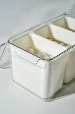 Fresh 3-cell säilytyslaatikko luonnonvalkoinen