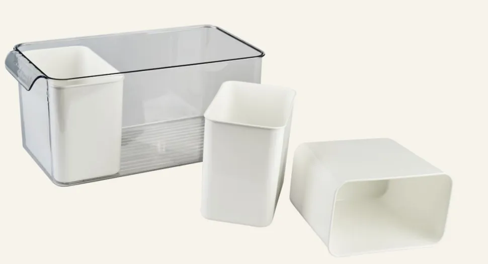 Fresh 3-cell säilytyslaatikko luonnonvalkoinen
