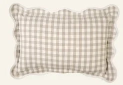 Gina gingham koristetyyny beige