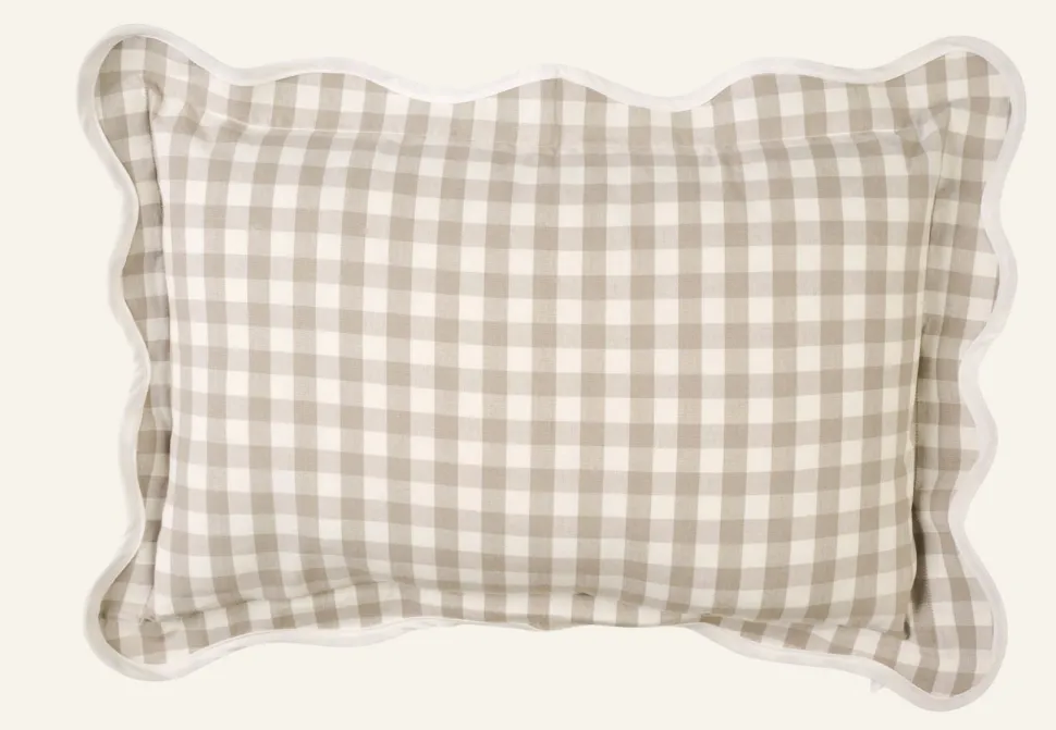 Gina gingham koristetyyny beige