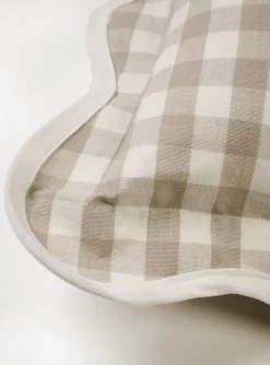 Gina gingham koristetyyny beige