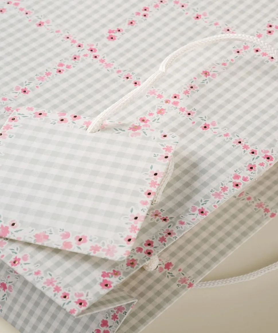 Gingham lahjapussi moniväri/roosa