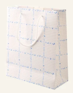 Gingham lahjapussi moniväri/sininen