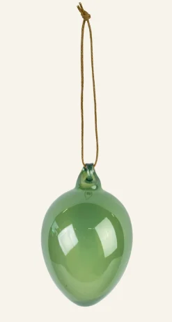 Glass egg koriste tummanvihreä