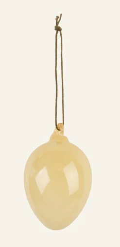 Glass egg koriste vaaleankeltainen