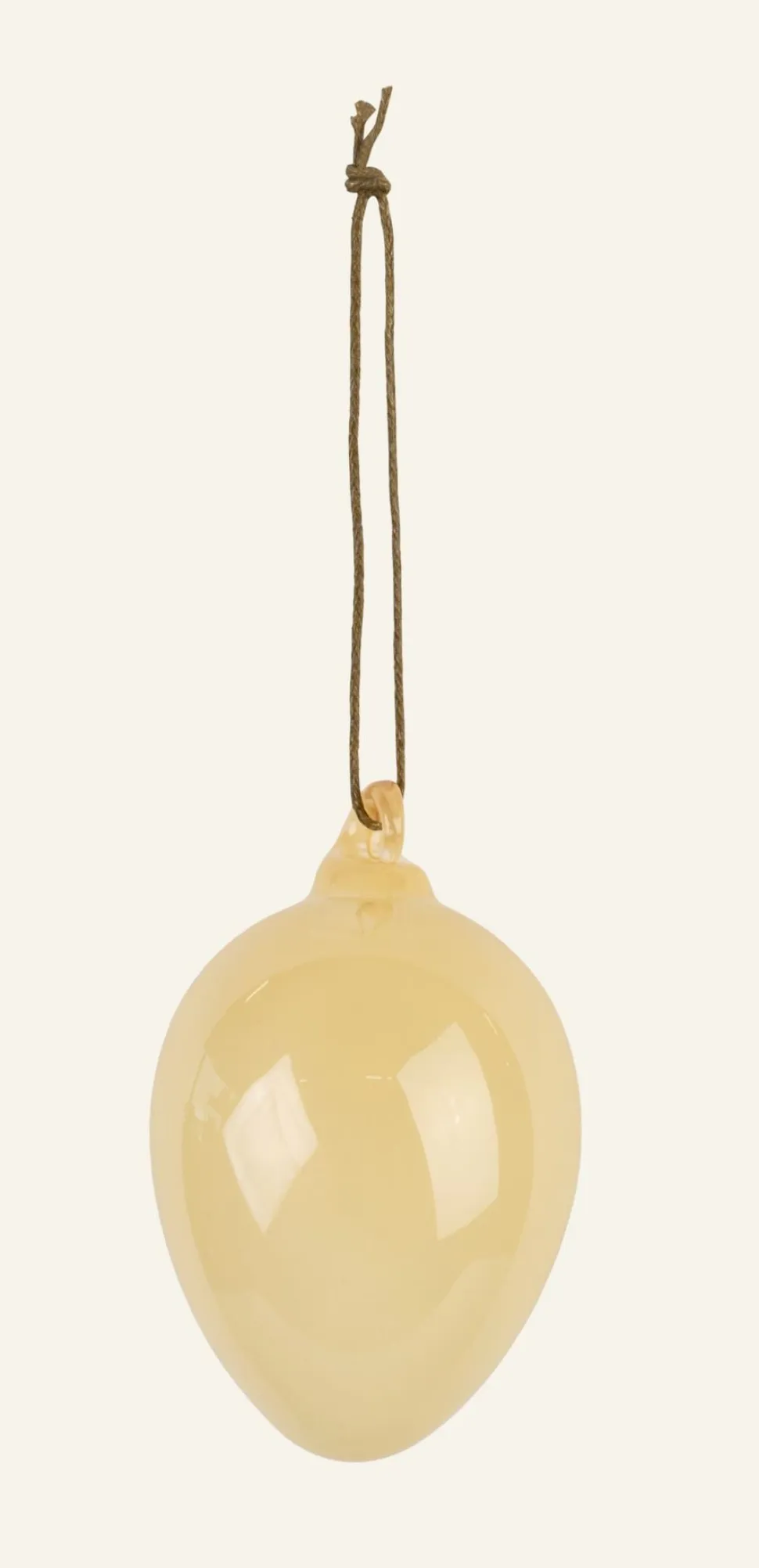 Glass egg koriste vaaleankeltainen