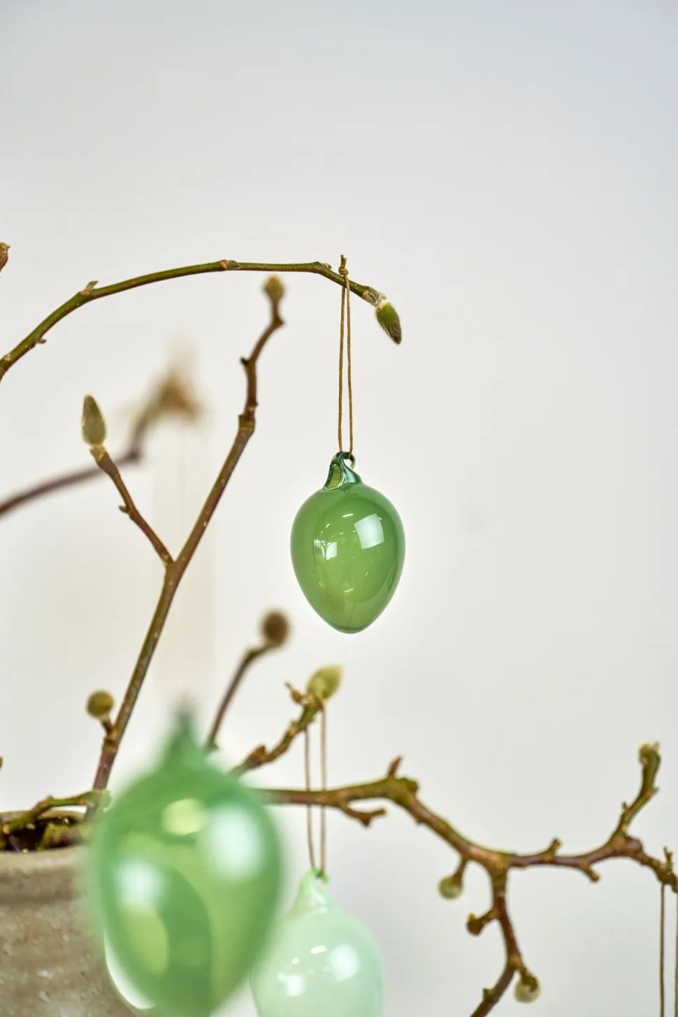Glass egg koriste vaaleanvihreä