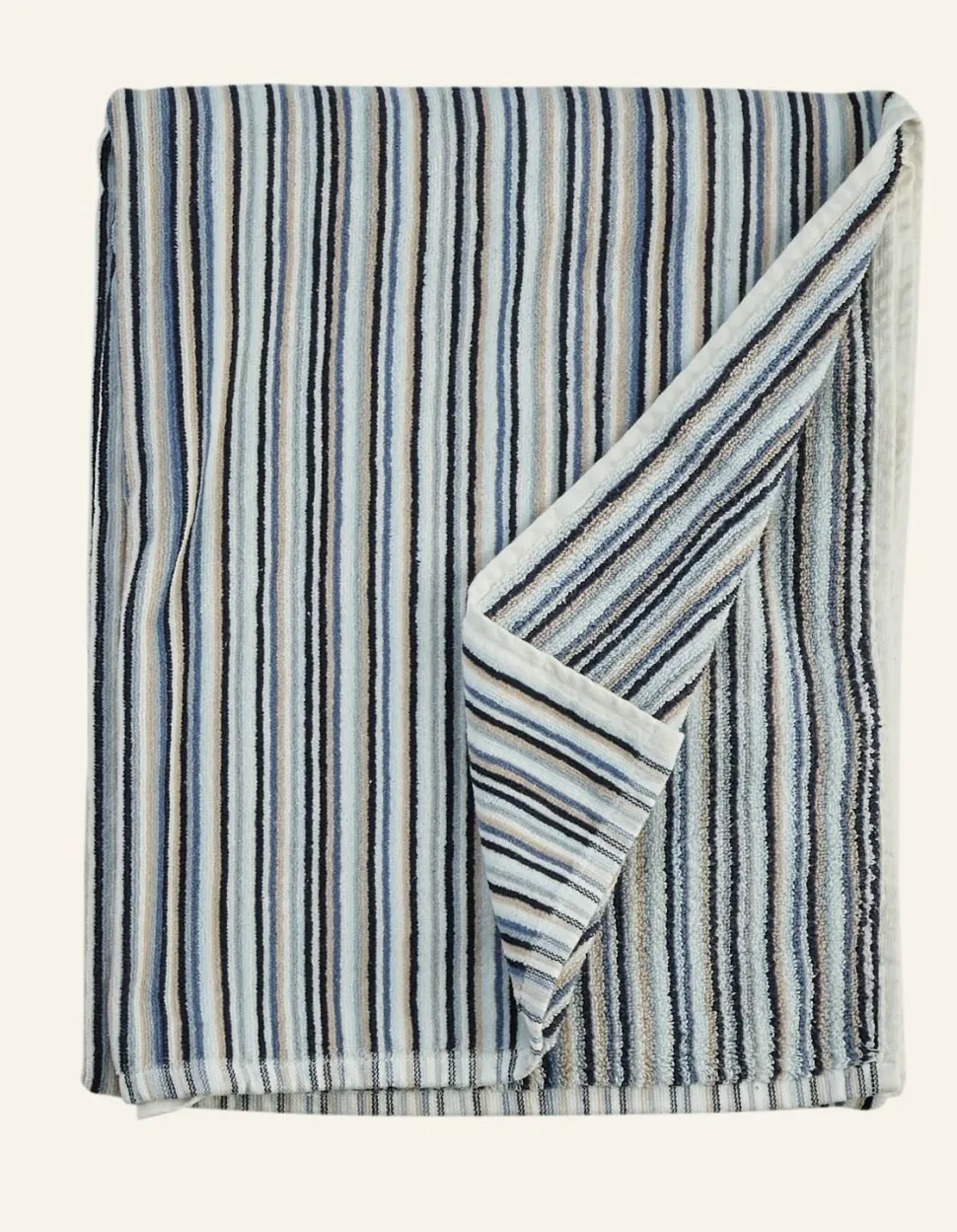 Hanne Stripe pyyhe moniväri/sininen