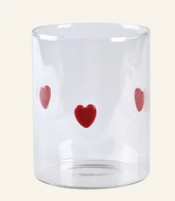 Heart juomalasi punainen