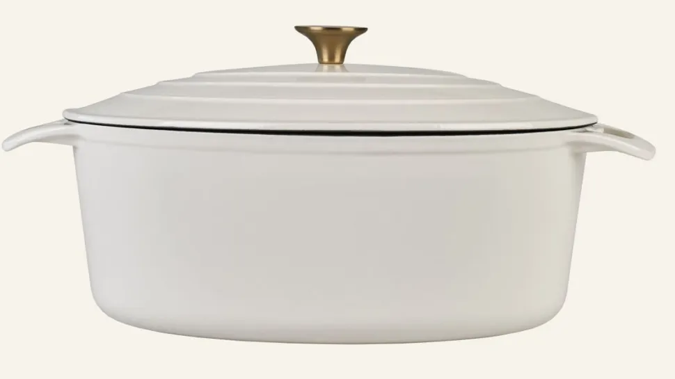 Jenny valurautainen kattila soikea creme