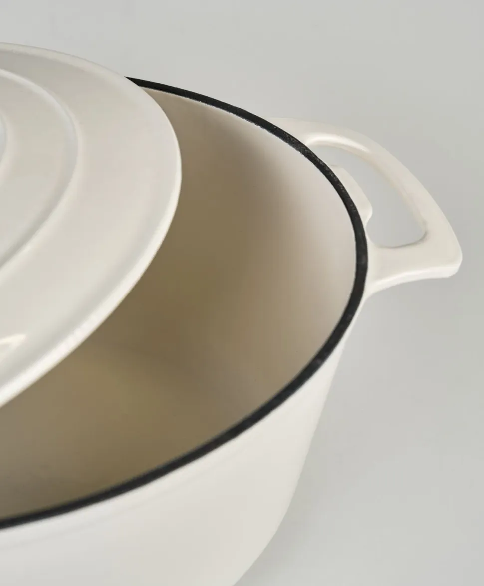 Jenny valurautainen kattila soikea creme