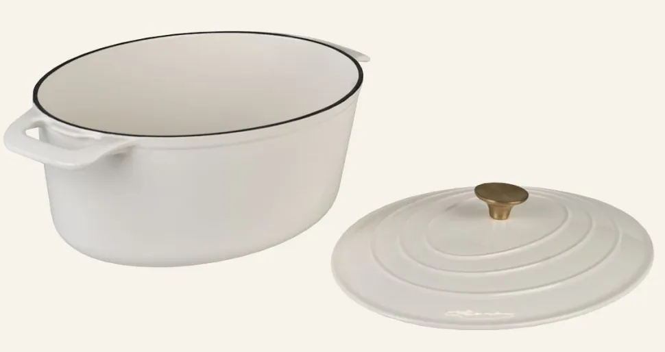 Jenny valurautainen kattila soikea creme