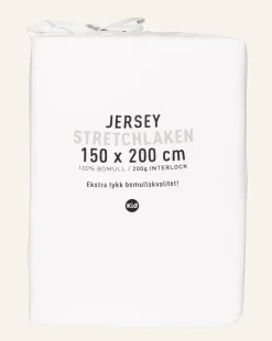 Jersey interlock muotoonommeltu aluslakana valkoinen