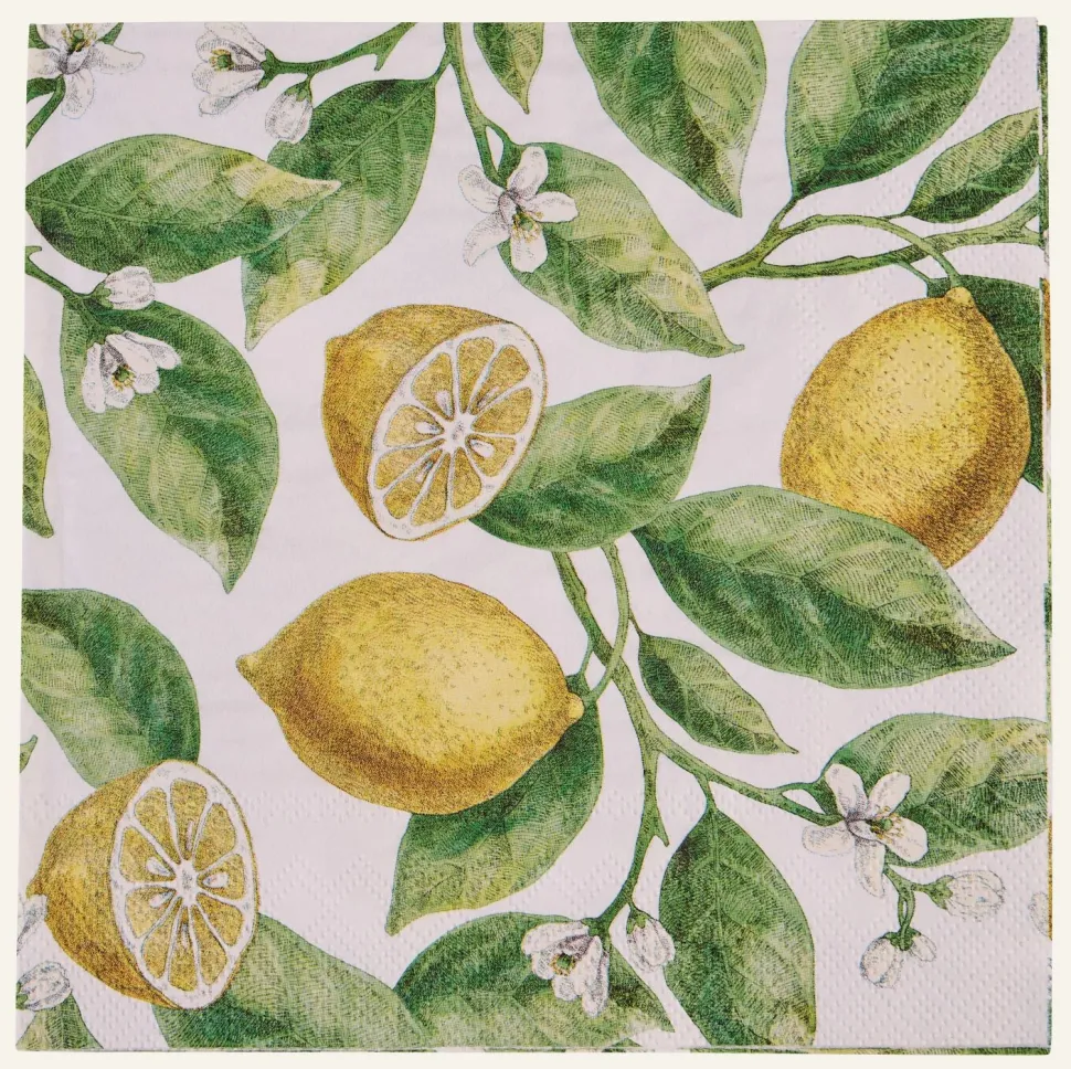 Juicy lemons paperiservetit moniväri/keltainen
