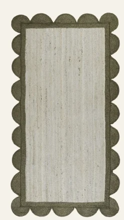 Jute Scallop matto vihreä