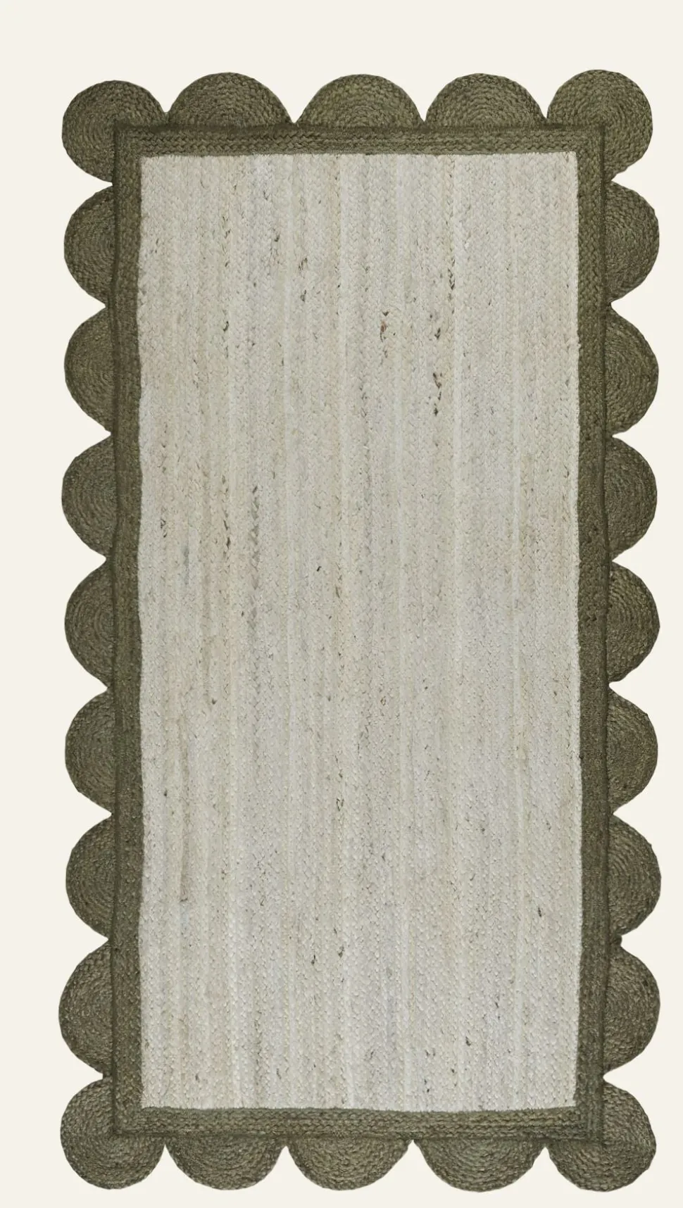 Jute Scallop matto vihreä