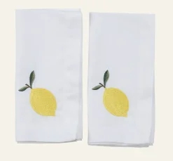 Lemon kangaslautasliina, 2 kpl valkoinen